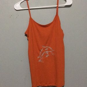 NWT hand embroidered dolphins size S(4-6) womens tank top